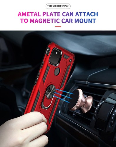 Funda rígida a prueba de golpes para Google Pixel 4/4XL/4A/5 con cubierta de soporte de anillo de metal - Imagen 16 de 17