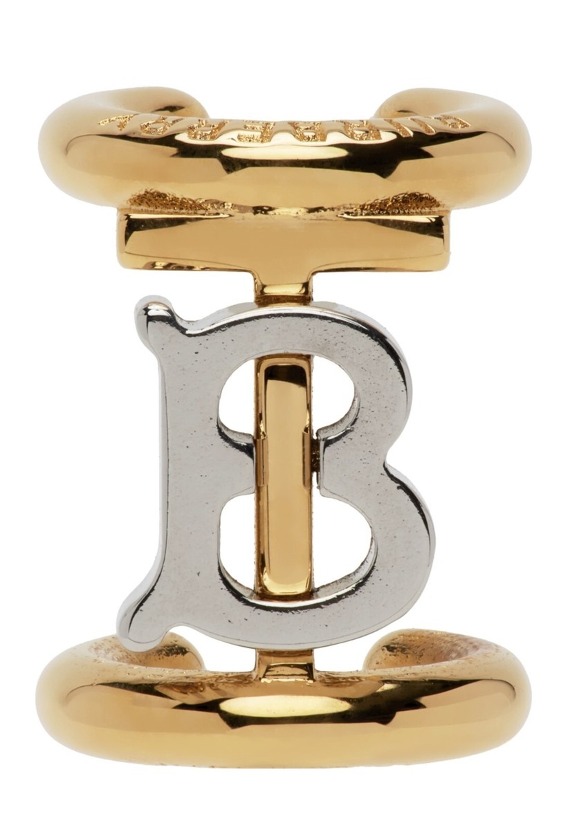 BurberryバーバリーTB Pave Logo Earcuffイヤリング SALE BURBERRY Ear Cuff TB Monogram Logo Engraving Single