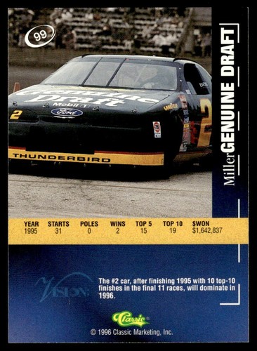 1996 Classic Visions Signings Miller Genuine Draft #99 - Picture 2 of 2