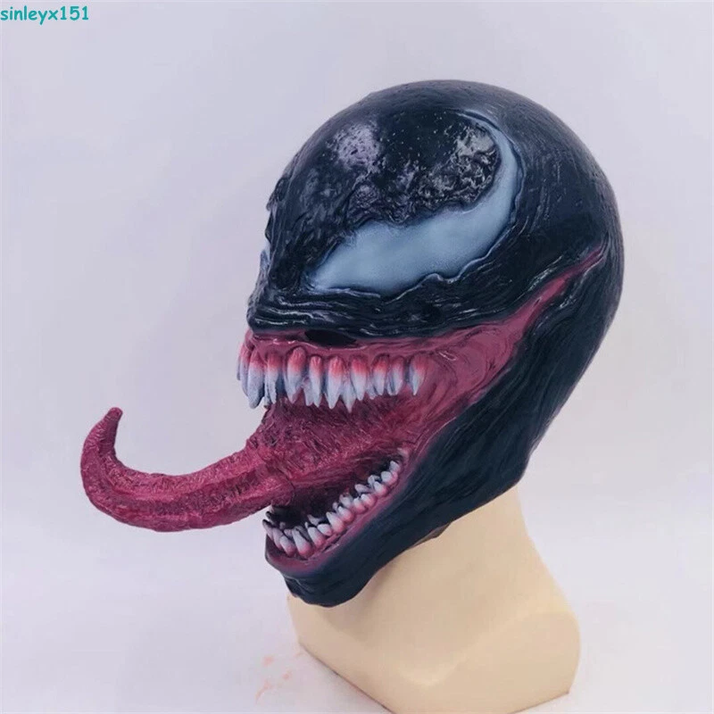 Venom Mask Full Face Head Cosplay Latex Props Halloween Party Gifts Collectibles - Image 3 of 4
