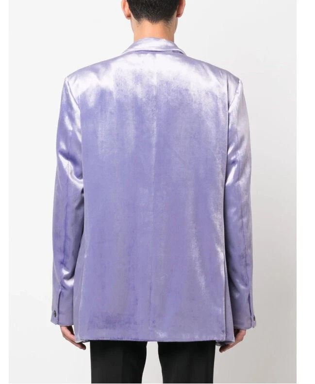 Chaqueta Blazer $3,800 Nueva con Etiquetas Marni Púrpura Terciopelo Un Pecho 3 Botones 42 (52)R Foto 4 de 4