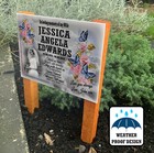 Grave marker tree stake, Temporary memorial headstone, Any personalised design.