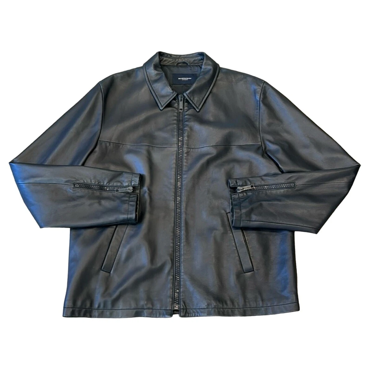 Burberry Leather Outer Shell Black Coats, Jackets & Vests for Men