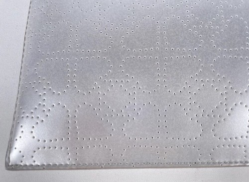 Kate Spade New York Metro Cosmetic Bag Clutch Gray Patent Leather Dotted Spades - Bild 3 von 12
