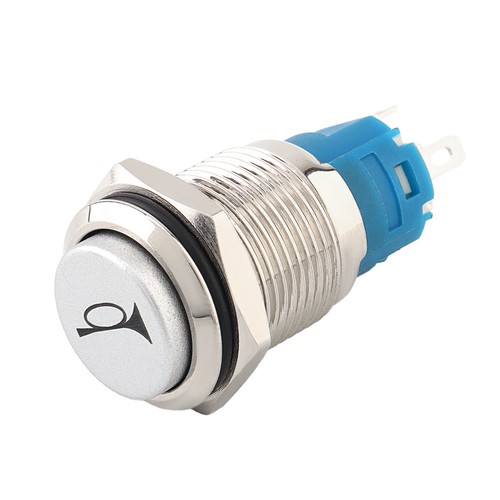 Horn Switch 16mm 12V Blue LED Lighted Momentary Push Button for Marine Boat Auto - Picture 7 of 10
