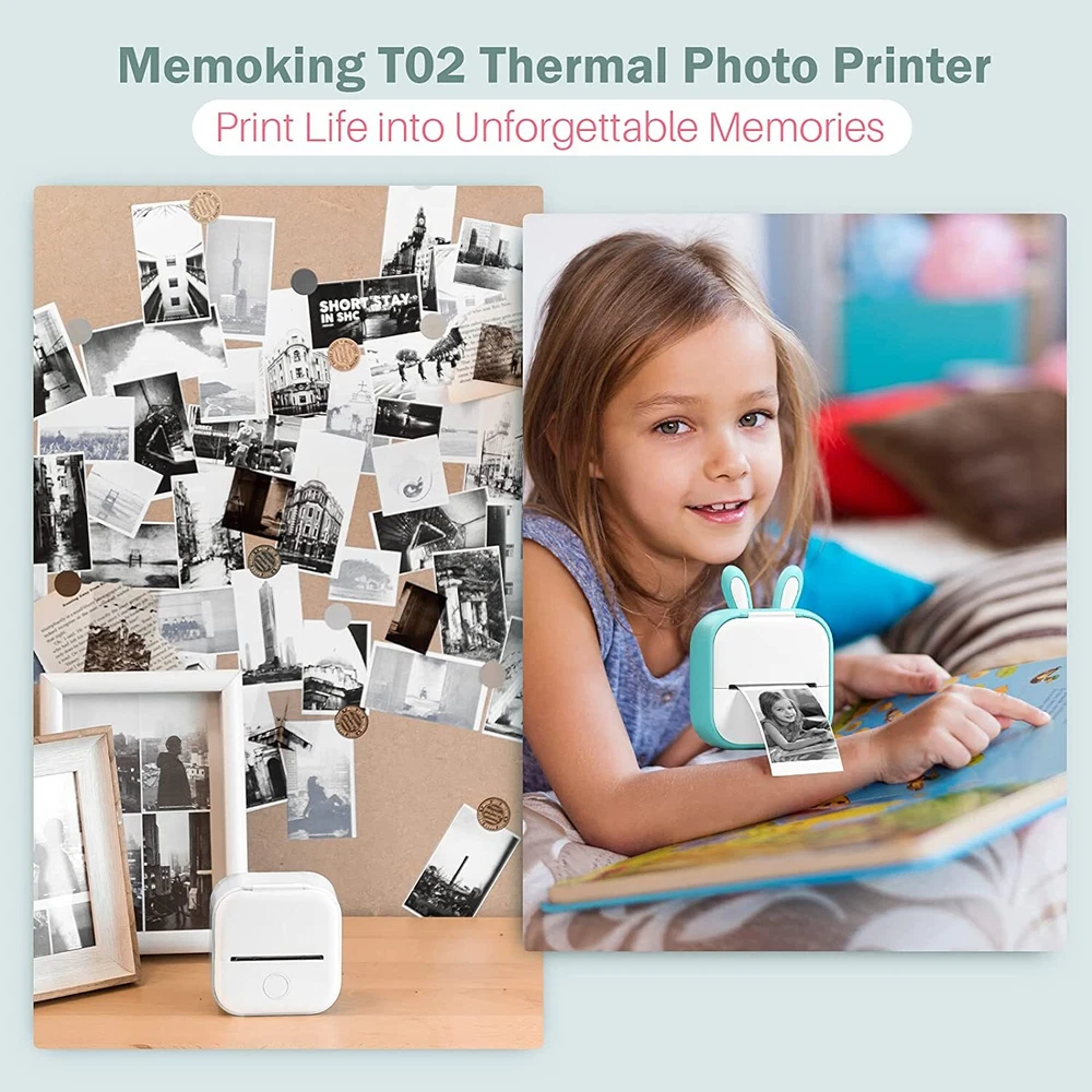 Phomemo T02 Mini Wireless Thermal Photo Printer Bluetooth Inkless Label Maker Phomemo T02 Mini Wireless Thermal Photo Printer Bluetooth Inkless Label Maker