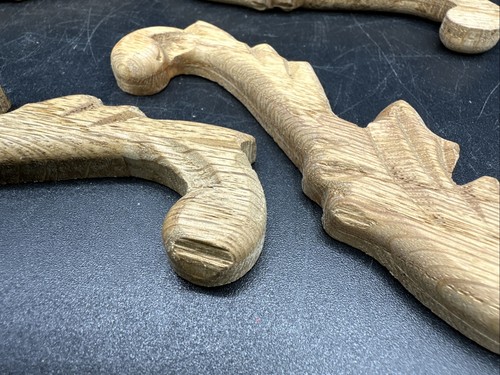 Eichenholz Applikationen - Flügel - drei rechts und drei links 5,25"" x 2,25"" dekorativ - Bild 6 von 6