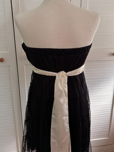 SELECT mini abito senza spalline pizzo sera cocktail party ballo con fiocco crema UK 14 - Foto 2 di 21