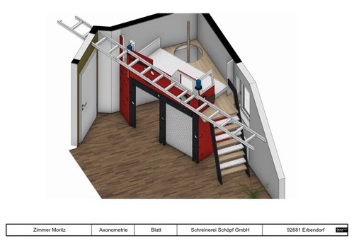 Kinderzimmer Feuerwehr Professionelle Schreinerarbeit - Bild 6 von 8