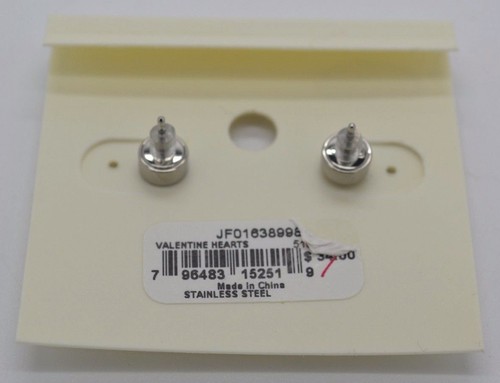 Fossil Stainless Steel Silver & Gold Tone X & O's Stud Back Earrings #253 - Picture 2 of 2