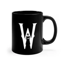 Wednesday Inspired Black Coffee Mug 11 oz.  Wednesday Addams W Symbol Coffee Mug