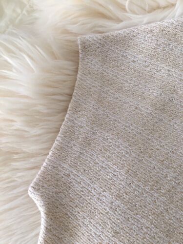 ST.JOHN COLLECTION WOOL METALLIC OFF WHITE GOLD DRESS SIZE 12 - Picture 6 of 11