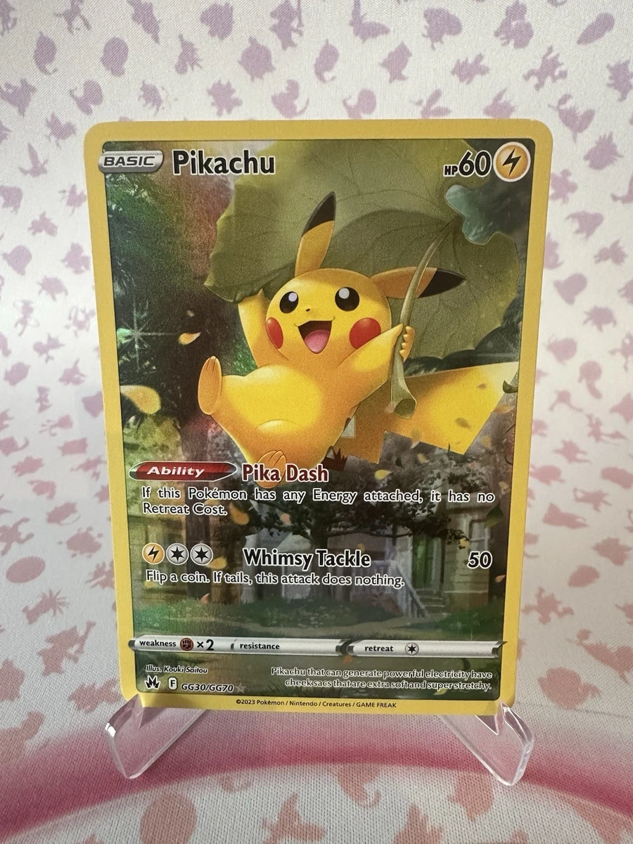 pokemon tcg crown zenith gg30 gg70 pikachu card Pikachu GG30/GG70 Crown Zenith: Galarian Gallery Ultra Rare Pokemon Card