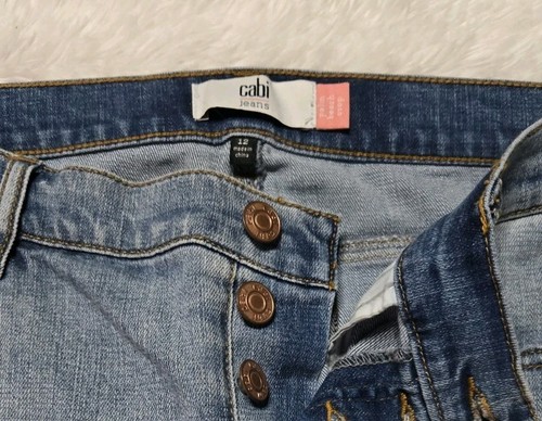 Cabi Palm Beach kurze Knopfleiste blaue Jeans Größe 12 34 x 26 - Bild 6 von 15