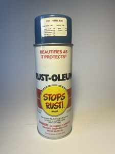 Vintage 80s Rustoleum Spray Paint, Royal Blue. Ingredients Lid.