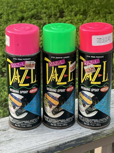 Vintage Krylon Raz L Daz L Gurtband Sprühfarbe Pink Pizzazz Zappin Grün
