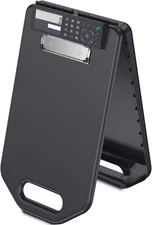 Calculator Storage Clipboard with Handle, Plastic Compartment Hold 200 Letter Si