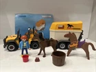 Playmobil 3249 Farm Horse Transporter Vintage Jeep Trailer Figurine & Horse