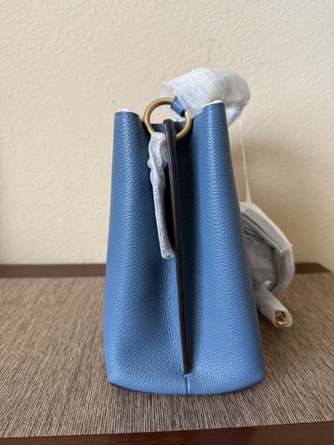 Coach Charlie Bucket Bag 21 In Pebble Leather Lake Blue 89102 - Picture 6 of 9