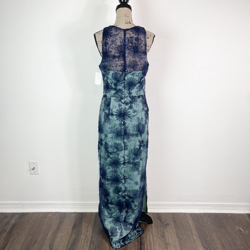 JS Collections NWT Sleeveless Carter Column Gown Blue Size 10 - Picture 6 of 8
