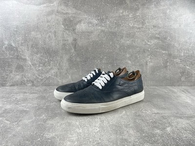 Fratelli Rossetti ONE Brogue Perforated Leather Sneakers Navy Blue Low Top Sz 9