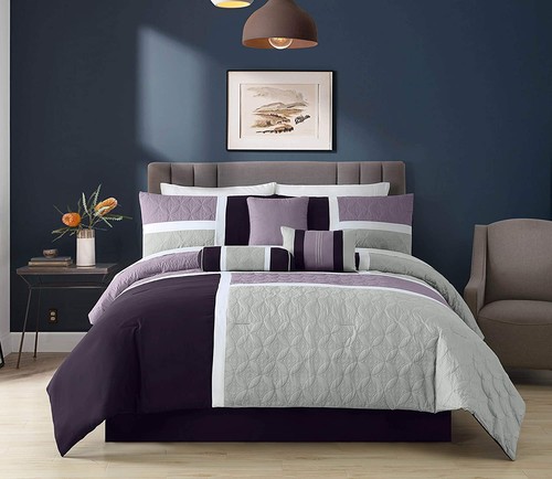 Chezmoi Collection 7-Piece Comforter Set Medallion Patchwork Quilted Bedding Set - Picture 31 of 36