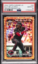 2024 TOPPS CHROME LOGOFRACTOR ED ORANGE REFRACTOR ELLY DE LA CRUZ 8/25 PSA 10