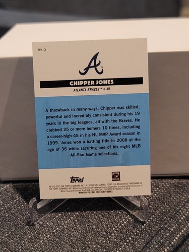 2025 Topps All Star Game Chipper Jones Hometown Heroes HH-3 Atlanta Braves - Photo 2/2