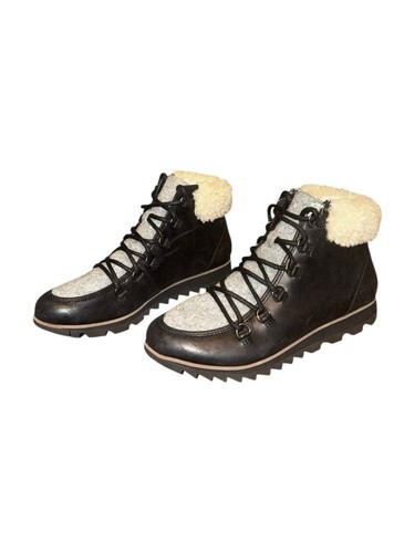 Sorel Womens Harlow Lacy Cozy Boots Size 8.5 Ankle Round Toe Warm Cushion Black