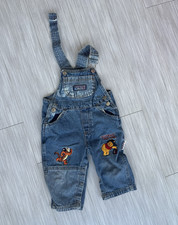 Vintage Disney Winnie the Pooh Tigger Denim Cotton Overalls One-Piece Boys 18M