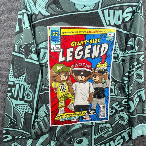 Hustle OG T-Shirt Youth M Blue Graphic Print Casual Streetwear Crew Neck - Picture 2 of 8