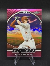 2025 Leaf Baseball Nation New Dawn Pink Prismatic #4/6 Will Gasparino Texas