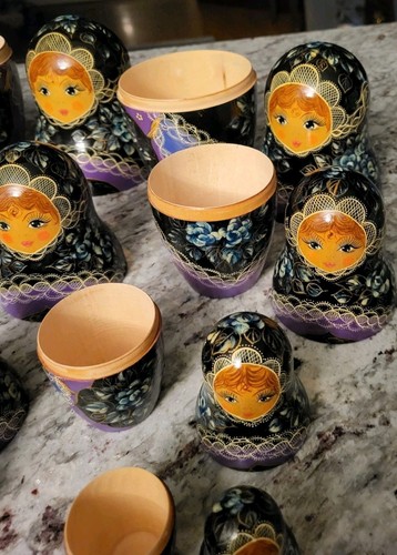 vintage Russian Matryoshka 18 pc. Stacking Nesting Dolls Signed - Picture 18 of 20