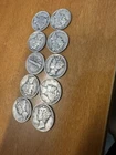 10 Mercury Silver Dimes, Assorted Dates And Mint Marks, 1944, NO RESERVE