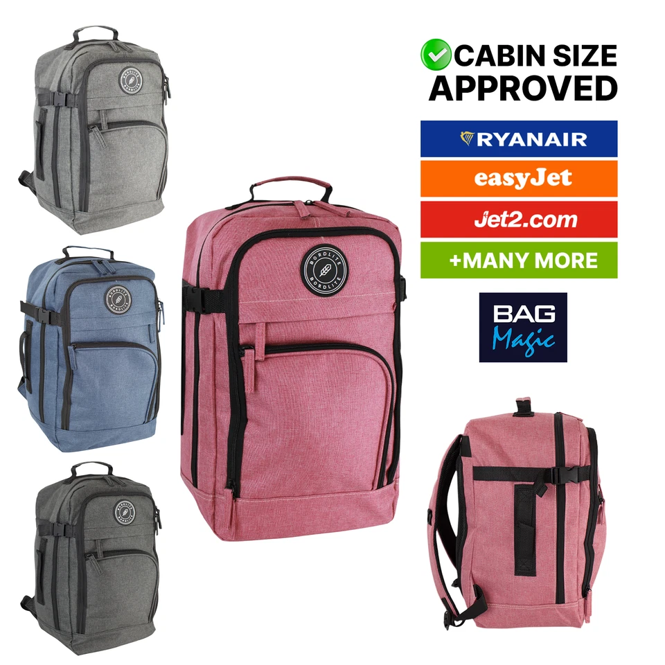 BORDLITE RYANAIR 40x20x25cm Underseat Backpack,Cabin Approved EasyJet Rucksack Travel Bag