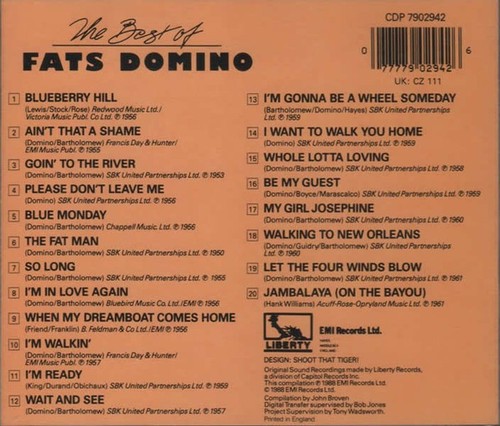 Fats Domino: The Best of Fats Domino  ORIGINAL 20 TRACK CD - Picture 2 of 2