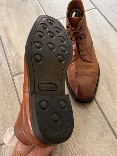 Vtg Cole Haan Men’s 9.5 M Brown Leather Cap Toe Brogue Boot Hand Made Italy 4596 - Picture 4 of 7