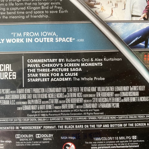 Star Trek IV: The Voyage Home (DVD, 1986, Widescreen) New Factory Sealed - Picture 3 of 3