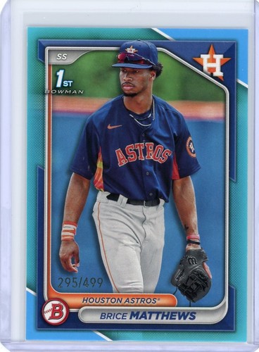 2024 Bowman Brice Matthews Sky Blue Paper 1st Bowman 295/499 - Astros