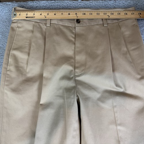 Pantalones Brooks Brothers Para Hombre 36x34 Beige Advantage Chino Elliot Plisados Puños - Imagen 3 de 10