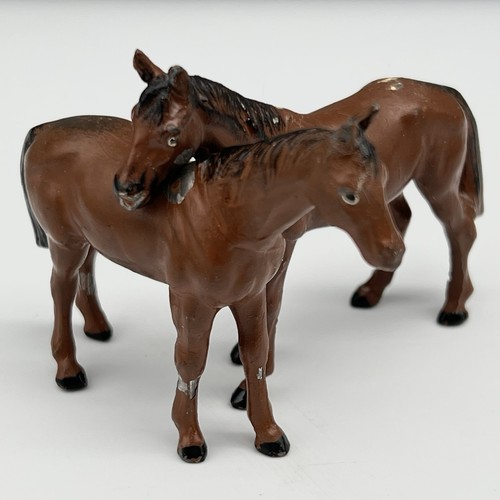 LOT 1930s GERMANY 2.25" Brown CAST LEAD METAL Horses COLD-PAINTED Farm Animals - Picture 21 of 23