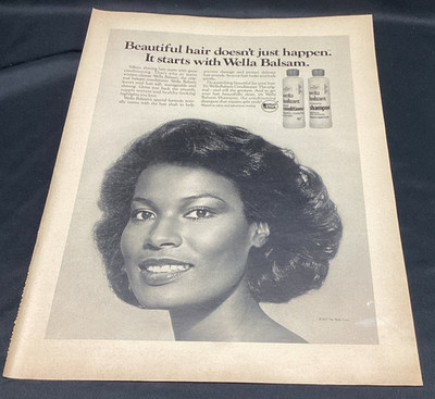 Vtg Ad, Wella Balsam, Ebony Mag July 1978, Great to Frame - ships free