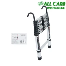 8.5FT Portable Extension Aluminum Telescoping Lightweight Ladder with Stabilizer