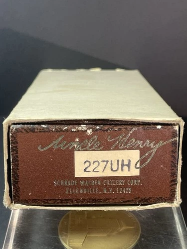 Schrade 227UH Knife & Sheath Uncle Henry 1980's W/Original Packaging, Papers