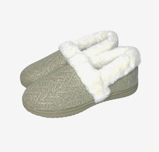 Skechers Cozy Lite Sparkle Knit Faux Fur Lined Slippers Women's 9 Memory Foam