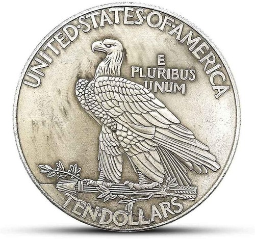Antique Liberty Indian Head Ten-Dollars Coin - Great American Commemorative Old - Picture 2 of 6