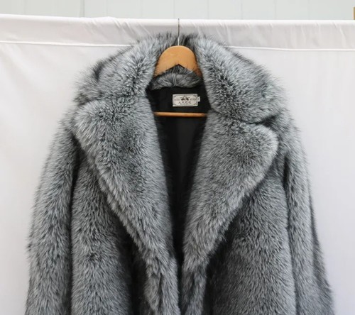 Herren Fuchspelzimitat langer Mantel Trendy Übergröße Winter dick warm Nerz Pelzmantel - Bild 9 von 19