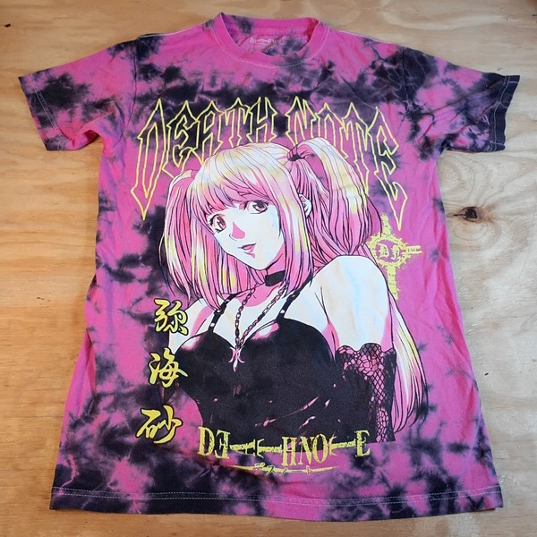 Death Note Misa Amane Anime T-Shirt Women's Size SMALL Tie Dye Graphic Tee Pink