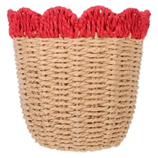  Woven Baskets for Storage: Paper Rope Scalloped Organizer Baskets Natural Boho