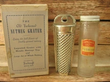 Vintage Nutmeg Grater & Spice Jar Original Box Set Germany Metal Glass